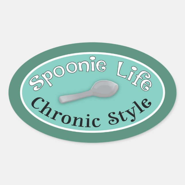 Spoonie Style - Diner Green Ovaler Aufkleber (Vorderseite)