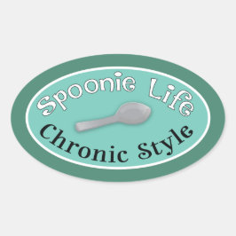 Spoonie Style - Diner Green Ovaler Aufkleber