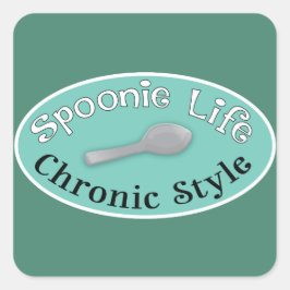 Spoonie Style - Diner Green Quadratischer Aufkleber