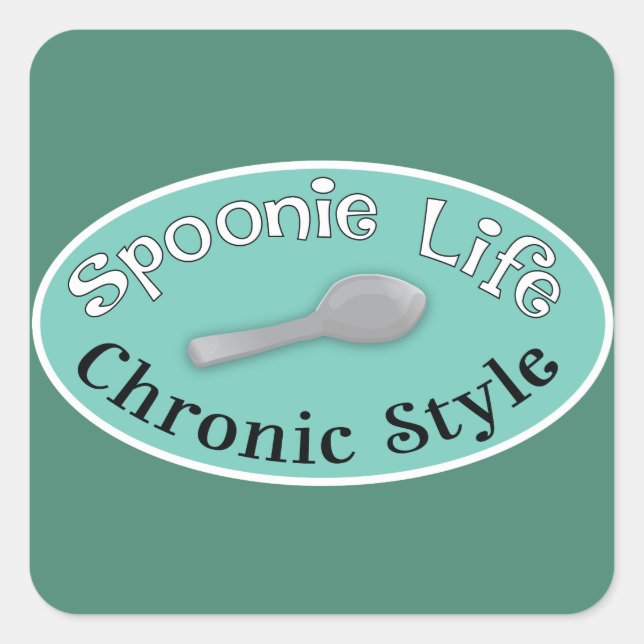 Spoonie Style - Diner Green Quadratischer Aufkleber (Vorderseite)