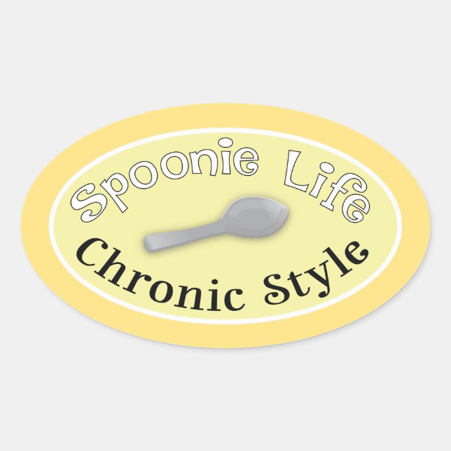 Spoonie Style - Gelb Ovaler Aufkleber (Vorderseite)