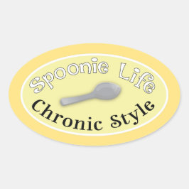 Spoonie Style - Gelb Ovaler Aufkleber