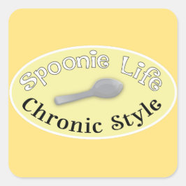Spoonie Style - Gelb Quadratischer Aufkleber