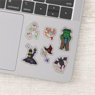 Spoopy Niedlich Halloween Set von 6 verschiedenen Aufkleber