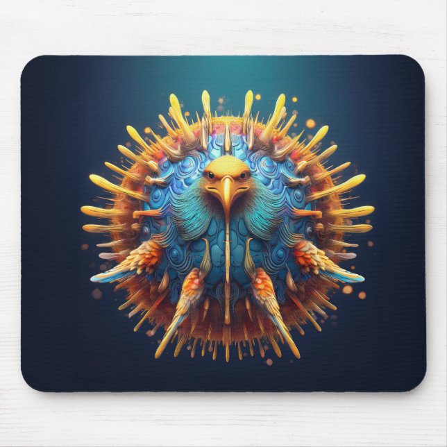 Spore-Vogel mit blauem, gefiedertem Outfit Mousepad (Vorne)