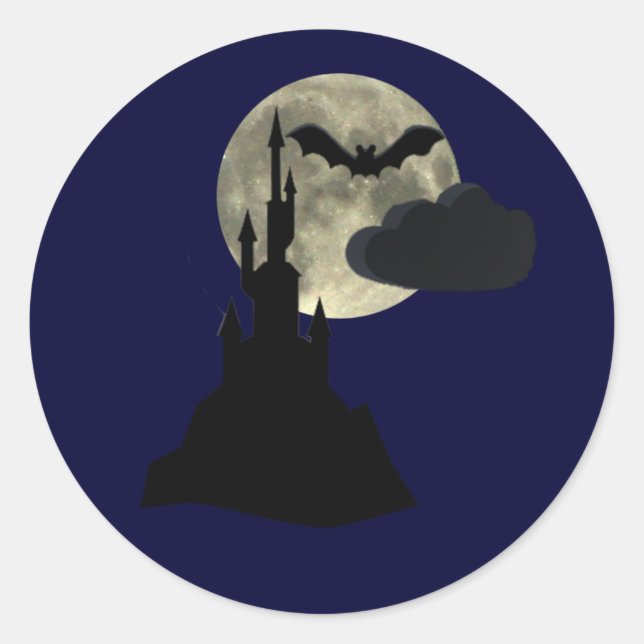 Sporenburg im Vollmond Runder Aufkleber (Vorderseite)