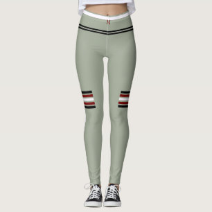 Sporndes Monogramm 1 Design-Grau/Rot Schwarz & Wei Leggings