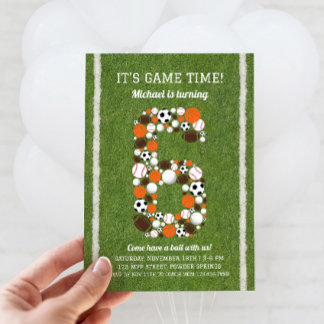 Sport 6. Geburtstagsparty Einladung