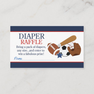 Sport Alle Sterne Boy Baby Dusche Windel Raffel Begleitkarte