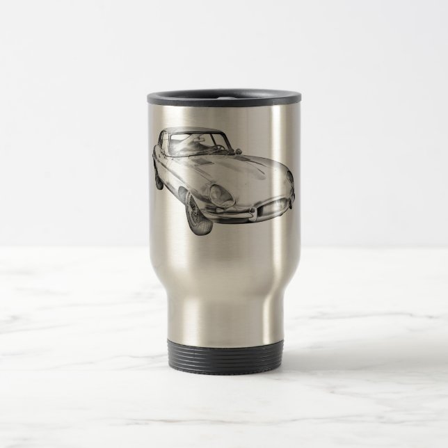 Sport-Auto-Illustration 1964 Jaguars XKE antike Reisebecher (Mittel)