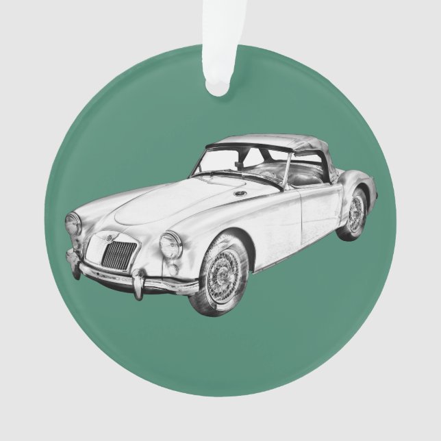 Sport-Auto-Illustration MGs konvertierbare Ornament (Vorderseite)