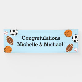 Sport Baby Dusche Co-ed Thema Boy Blue Banner