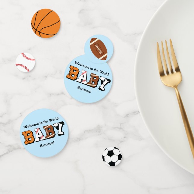 Sport Baby Dusche Co-ed Thema Boy Blue Konfetti (Gruppe)