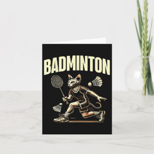 Sport Badminton Cat Enthusiasten Feline Kitten Lov Karte