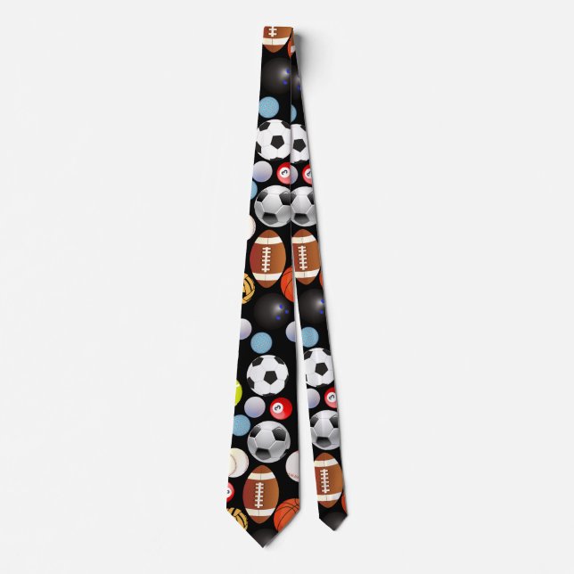 Sport Balls Muster Krawatte (Vorderseite)