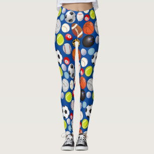 Sport Balls Pattern Blue BG Leggings