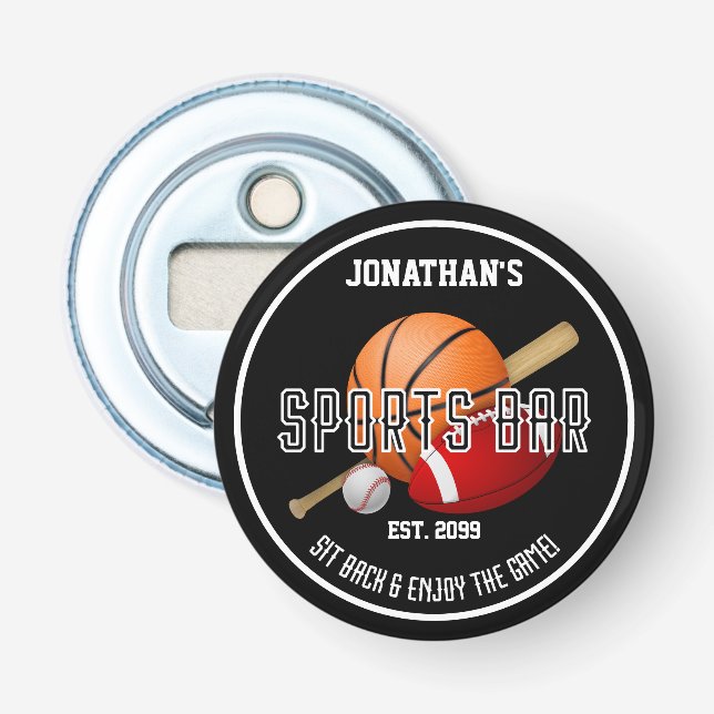 Sport Bar Round Bottle Opener Flaschenöffner (Vorderseite)