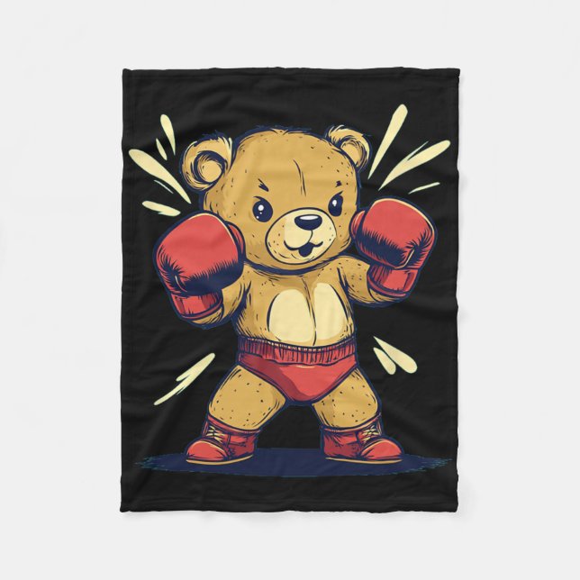 Sport Bärenoutfit für und Boxhandschuhe Liebhaber Fleecedecke (Vorderseite)