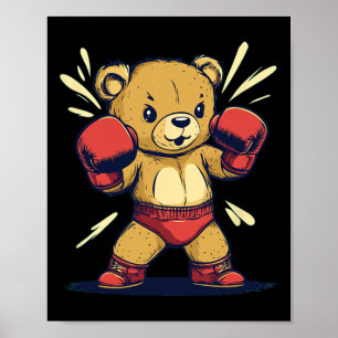 Sport Bärenoutfit für und Boxhandschuhe Liebhaber Poster