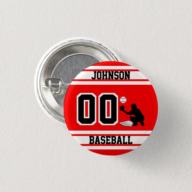 Sport Baseball - Catcher - Erstellen Sie Ihre eige Button (Vorne & Hinten)
