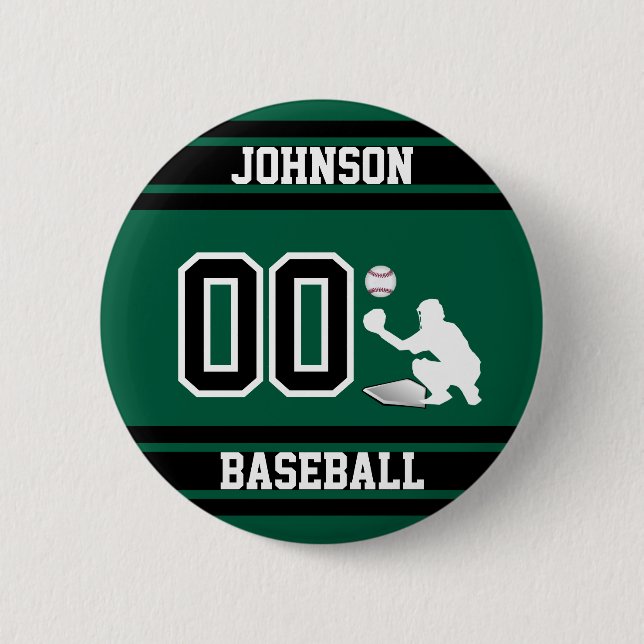 Sport Baseball - Catcher - Green - Erstellen Sie I Button (Vorderseite)