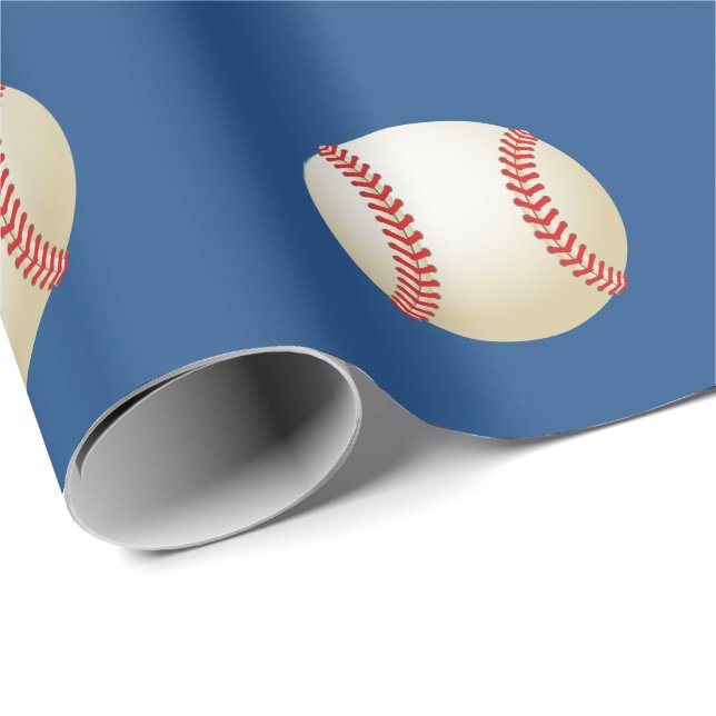 Sport-Baseball-Thema-Marine-Blau Geschenkpapier (Rolleneckpunkt)