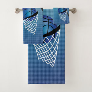 Sport 🏀 Basketball - Blau  DIREKT Badhandtuch Set