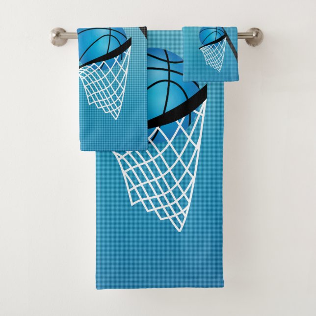 Sport 🏀 Basketball - Light Blue | DIY Text Badhandtuch Set (Insitu)