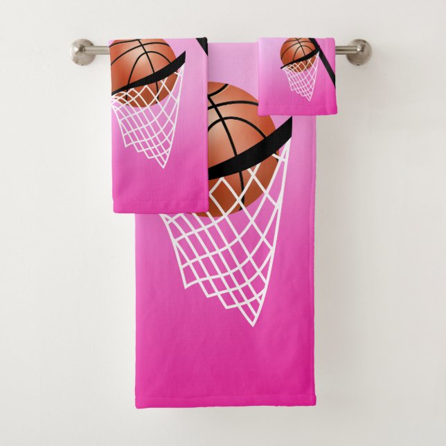 Sport 🏀 Basketball - Rosa / Anpassen Badhandtuch Set (Insitu)