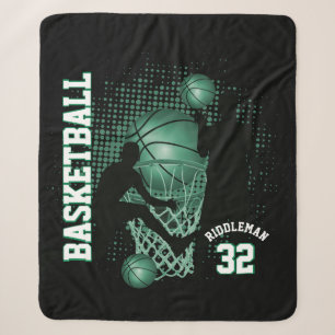 Sport Basketball - Schwarz und Grün Sherpadecke