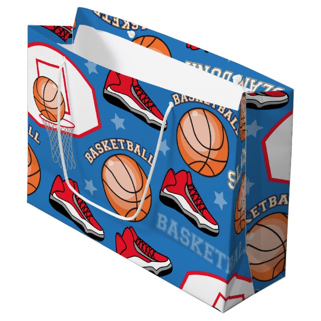 SPORT Basketball-Slam Dunk-Spaß-Athleten-Muster Große Geschenktüte (Vorderseite Schrägansicht)