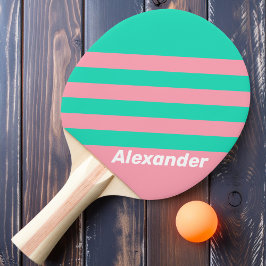 Sport Beach Breeze Nostalgische Streifen mit Namen Tischtennis Schläger