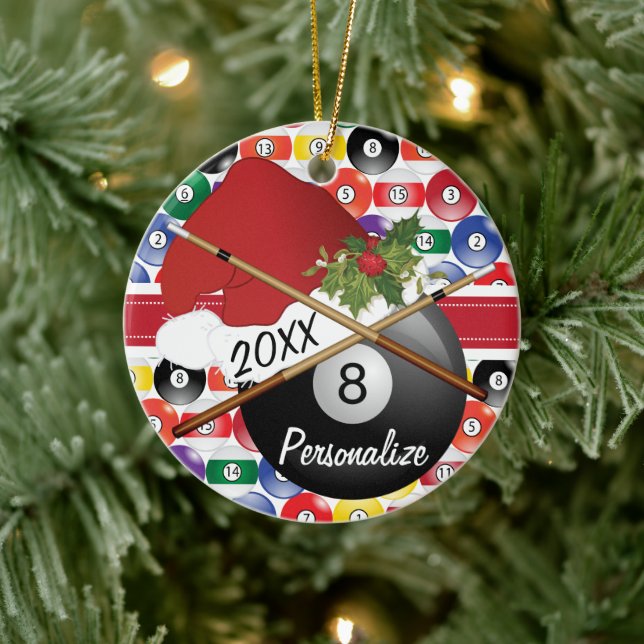 Sport Billiard Pool Player - Weihnachten Keramik Ornament (Baum)