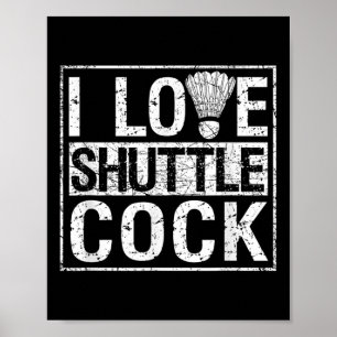 Sport Birdie Lustige Badminton-Spieler Ich liebe S Poster
