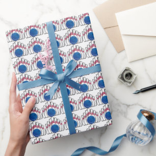 Sport-Bowling-Buttone und Ballverpackungspapier Geschenkpapier