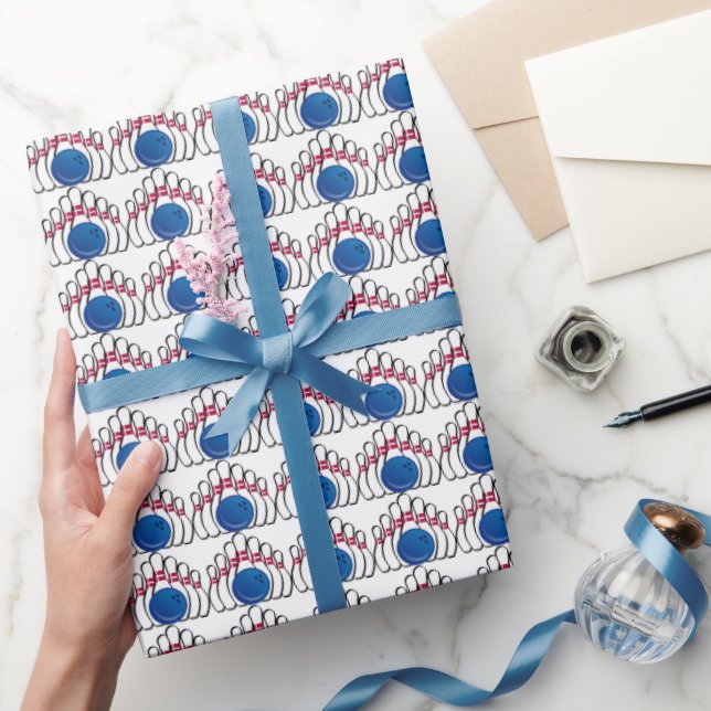 Sport-Bowling-Buttone und Ballverpackungspapier Geschenkpapier (Schenken)