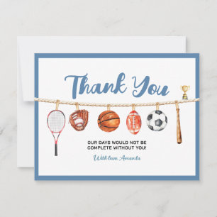 Sport Boy Ball All Star Themenparty Baby Shower Dankeskarte
