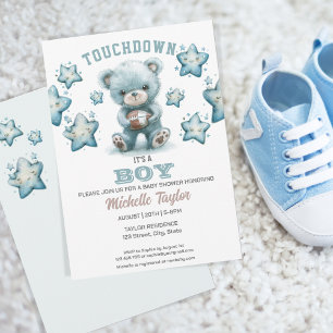 Sport Boy Football Es ist ein Baby-Duschbär Einladung