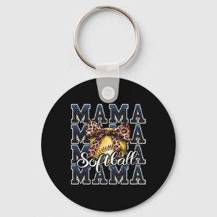 Sport Cheer Blau Coquette Bogen Softll Mama Mutti Schlüsselanhänger