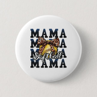 Sport Cheer Blau Kokette Schleife Softll Mama Mutt Button