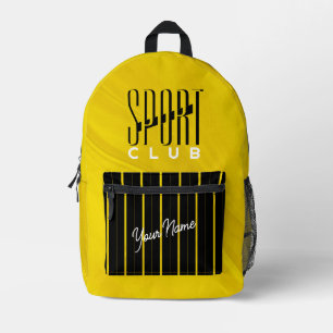 Sport Club Gelb Schwarz Bedruckter Rucksack