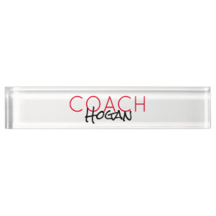Sport COACH NAME Red Black Team Farben Büro Namensplakette