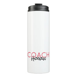Sport COACH NAME Team Farben Red Black Respect Thermosbecher