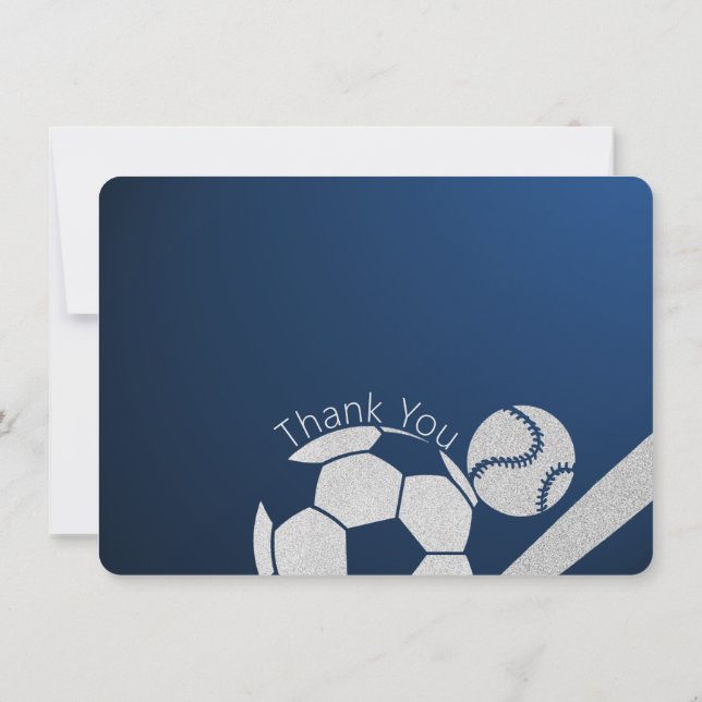 Sport Combo Flat Card Vielen Dank Einladung (Rückseite)