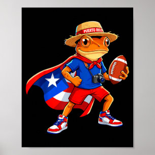 Sport Coqui-Frosch Puerto Rico-Flagge rican Fußbal Poster