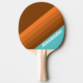 Sport Desert Teal Stripes with Name Tischtennis Schläger