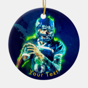 SPORT elektrifizierte Fußball-Quarterback Keramik Ornament