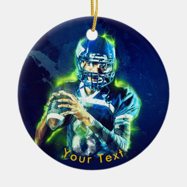 SPORT elektrifizierte Fußball-Quarterback Keramik Ornament (Vorne)