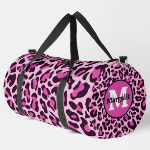 Sport Empreinte de léopard rose Monogramme Grand sac Duf