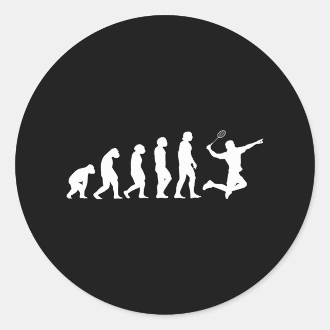 Sport Evolution Badminton Runder Aufkleber (Vorderseite)
